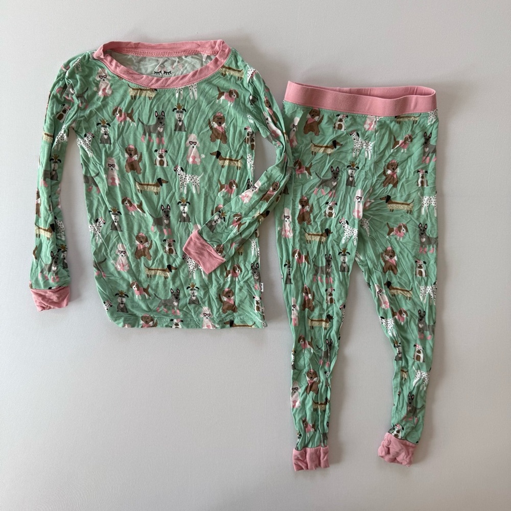 Little Sleepies 3T Dog Pajamas - Long Sleeve & Pants - Bamboo Viscose set girls